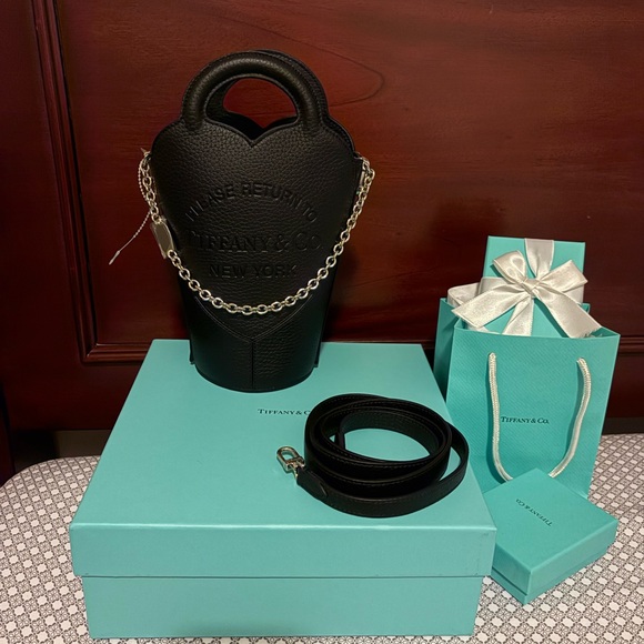 Tiffany & Co. Black Leather Crossbody with Chain - Picture 16 of 16